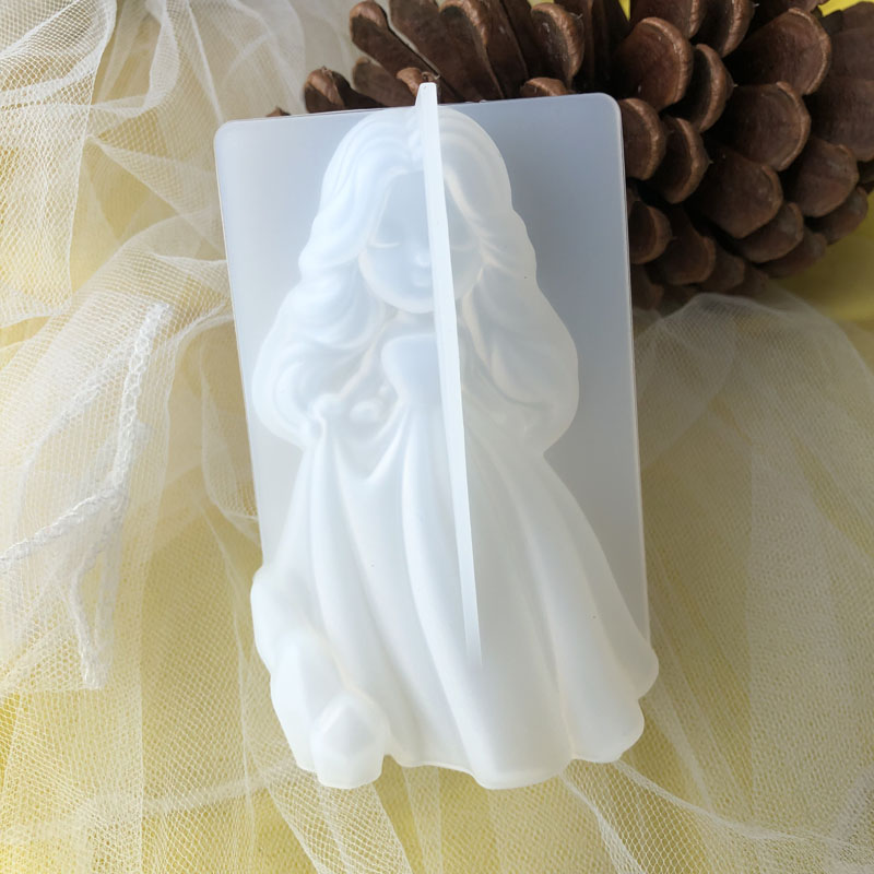 Candle Making Moulds - 3d bonito princesa silicone vela molde