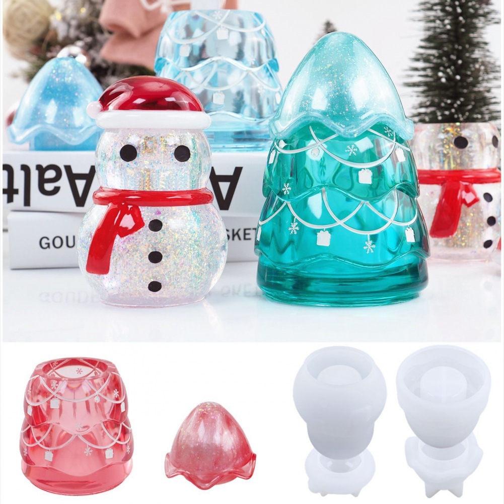 Kraft Box Candle - Jarra de armazenamento de natal, resina