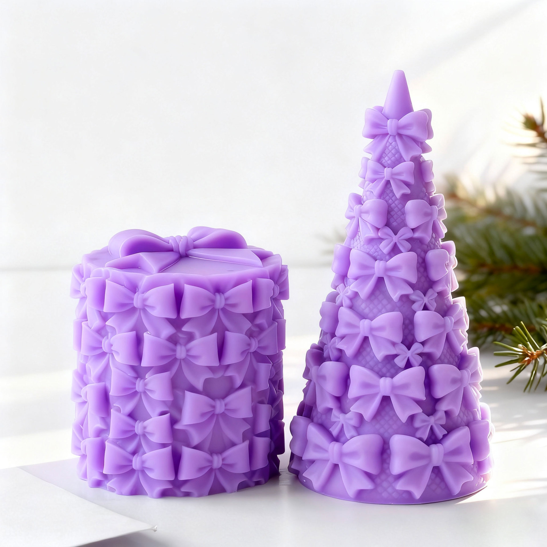 Kraft Box Candle - 3d laço árvore de natal caixa