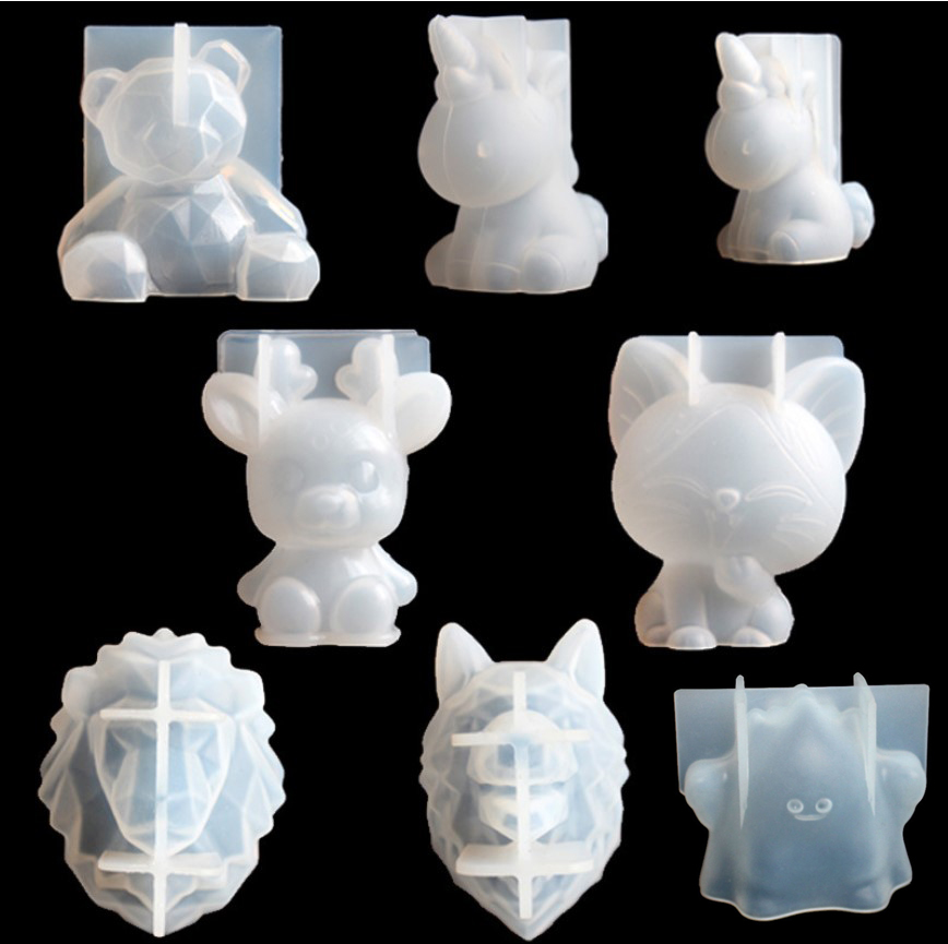 Candle Making Moulds - Unicórnio transparente silicone resina epóxi moldes