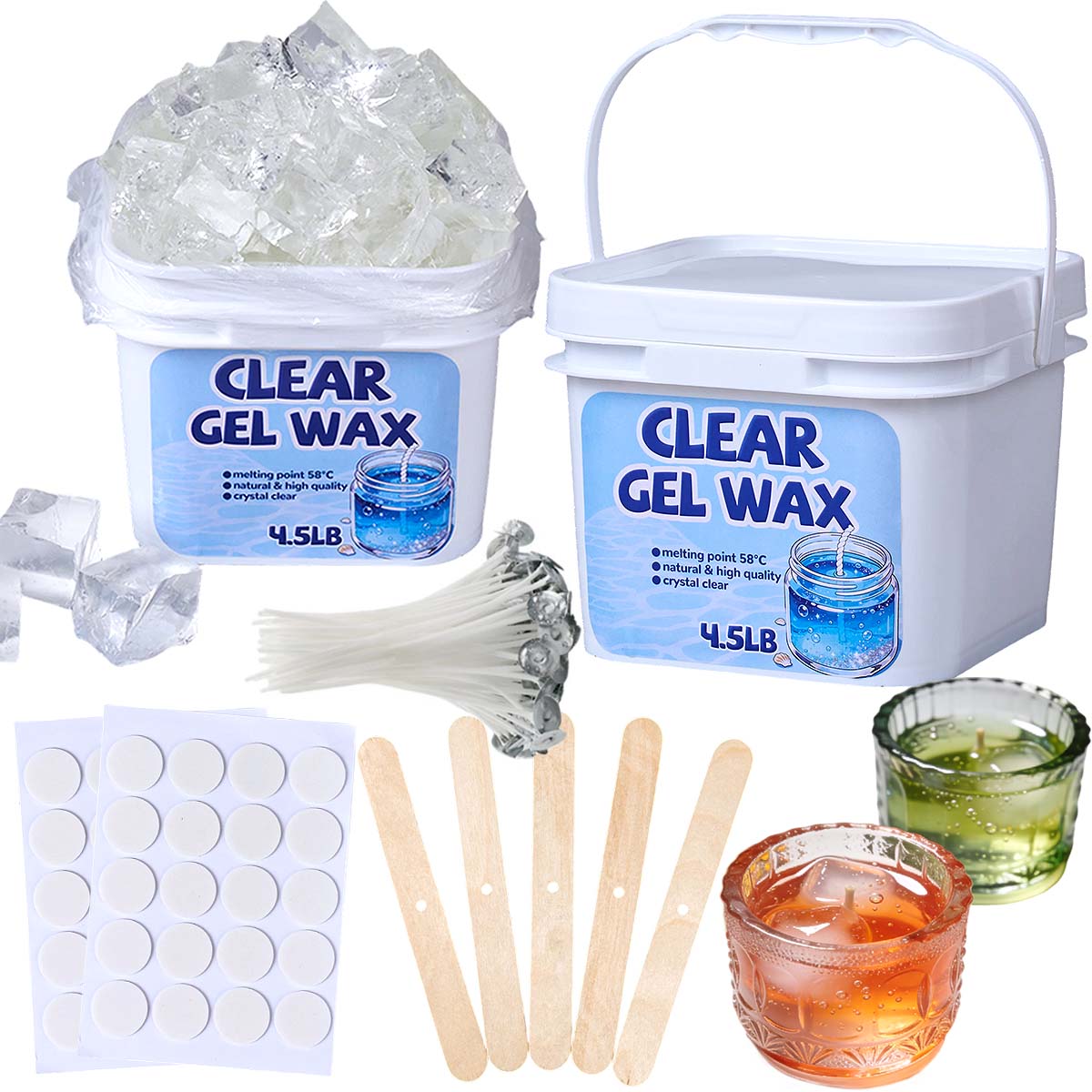 Candle Making Gel Wax - Kit de Cera Transparente em Gel