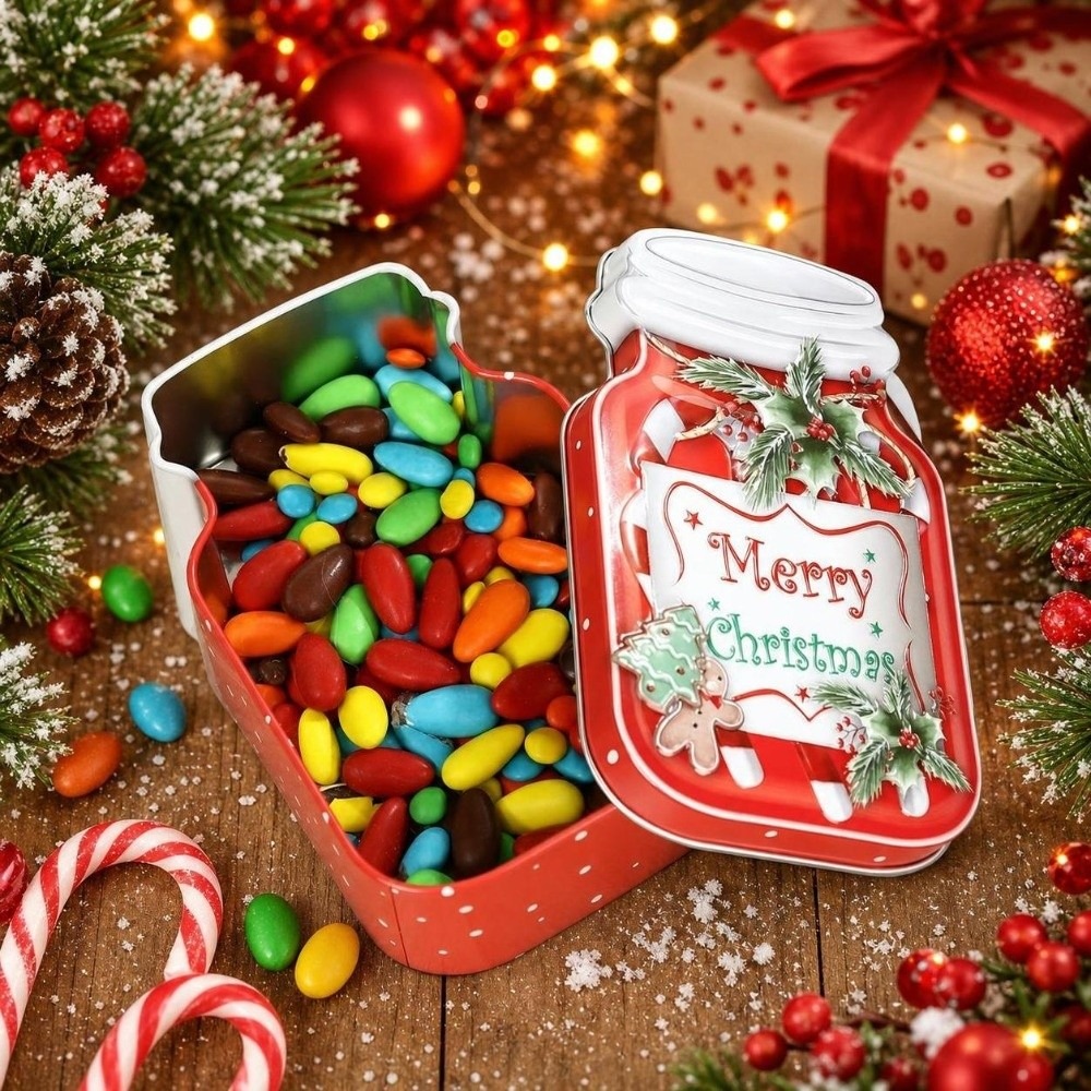 Caixa de Metal para Natal com  - Tin Container Lid avaliação e preço
