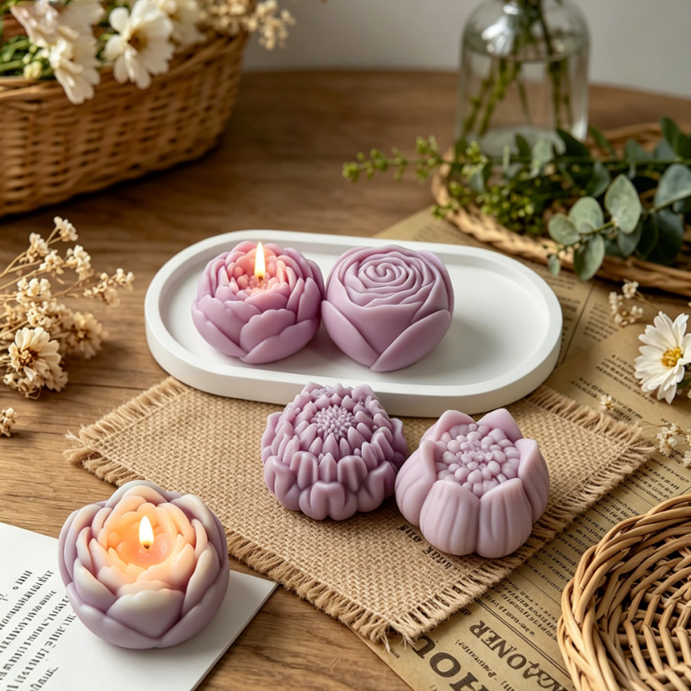 Molde de Silicone 3D para Flor - Candle Making Video avaliação e preço