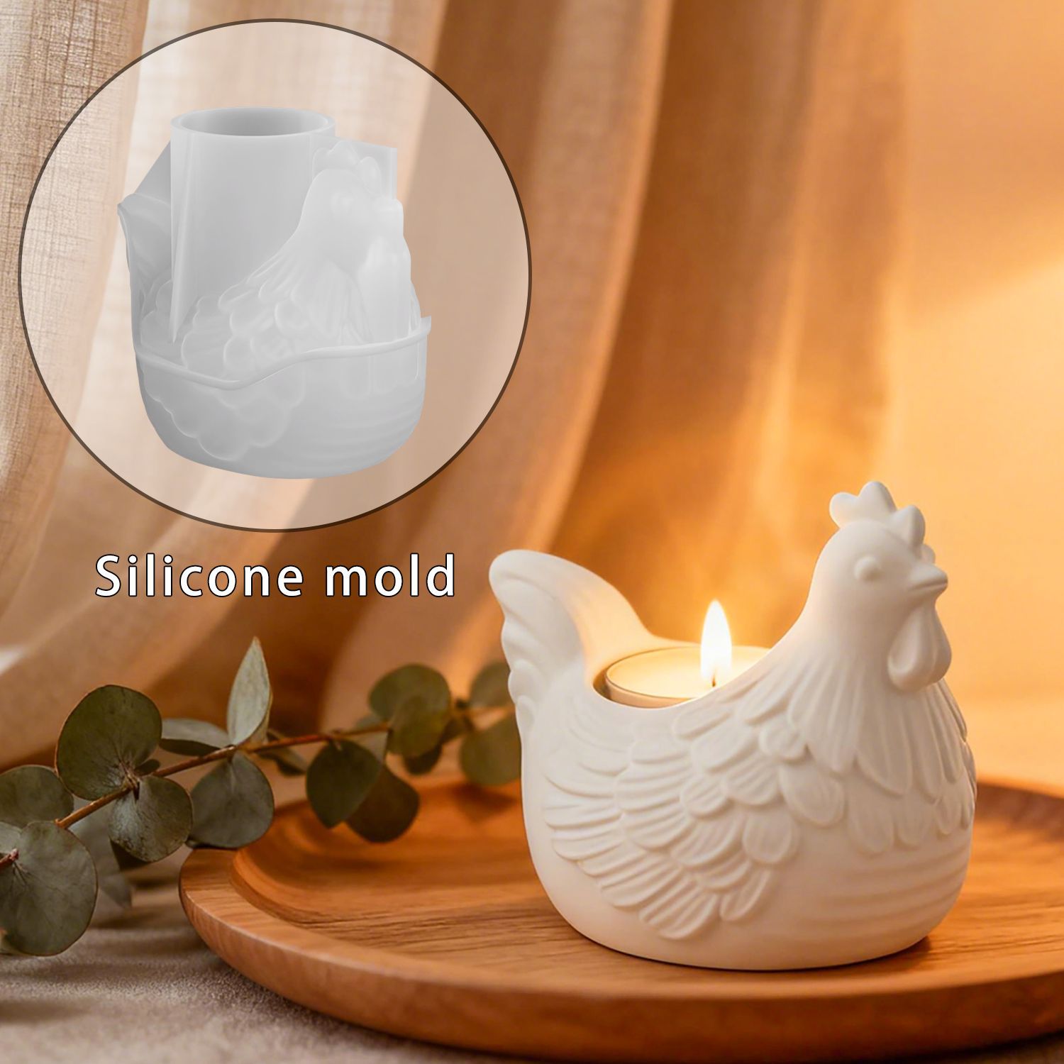 Diy 3d pequeno frango castiçal - Candle Making Moulds avaliação e preço