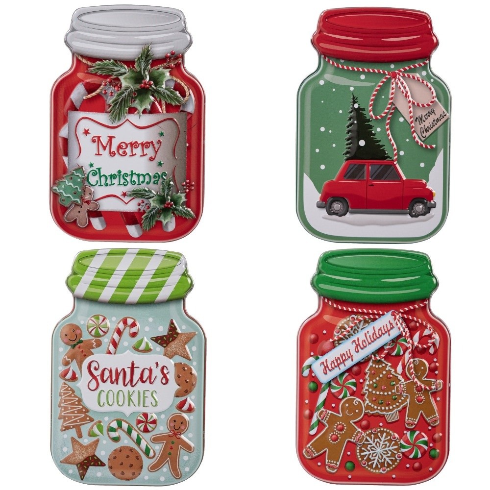 Caixa de Natal de Metal com Ta - Tin Container Lid avaliação e preço