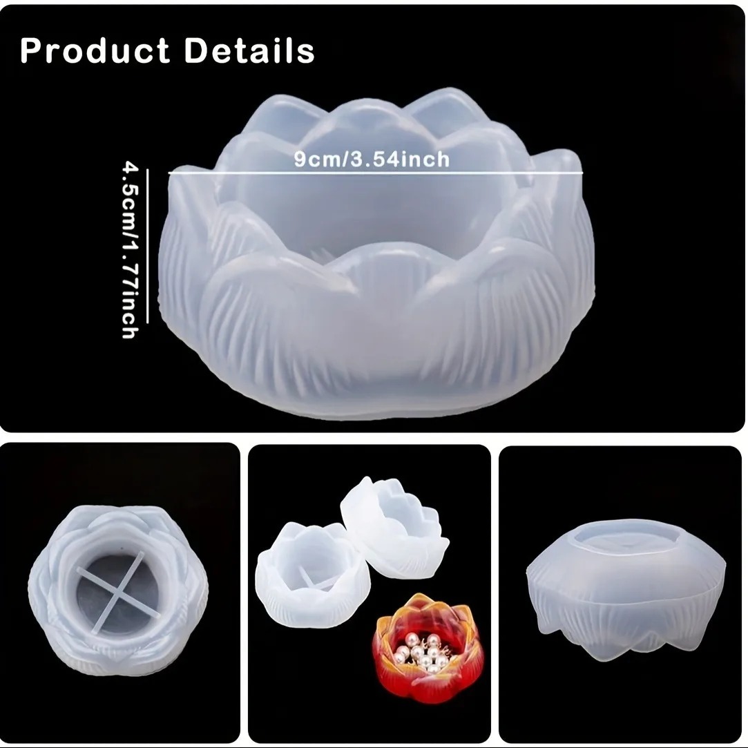 1pc diy flor de lótus moldes d - Kraft Box Candle avaliação e preço
