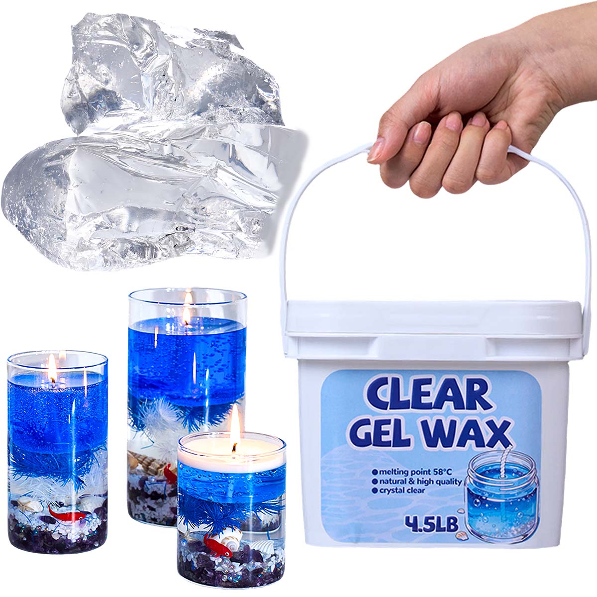 Kit de Cera Transparente em Ge - Candle Making Gel Wax avaliação e preço